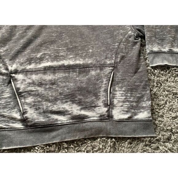 Free People Get It Oversized Raw Gray Burnout Boho Hoodie SWEATSHIRT TOP sz XS - Picture 5 of 8
